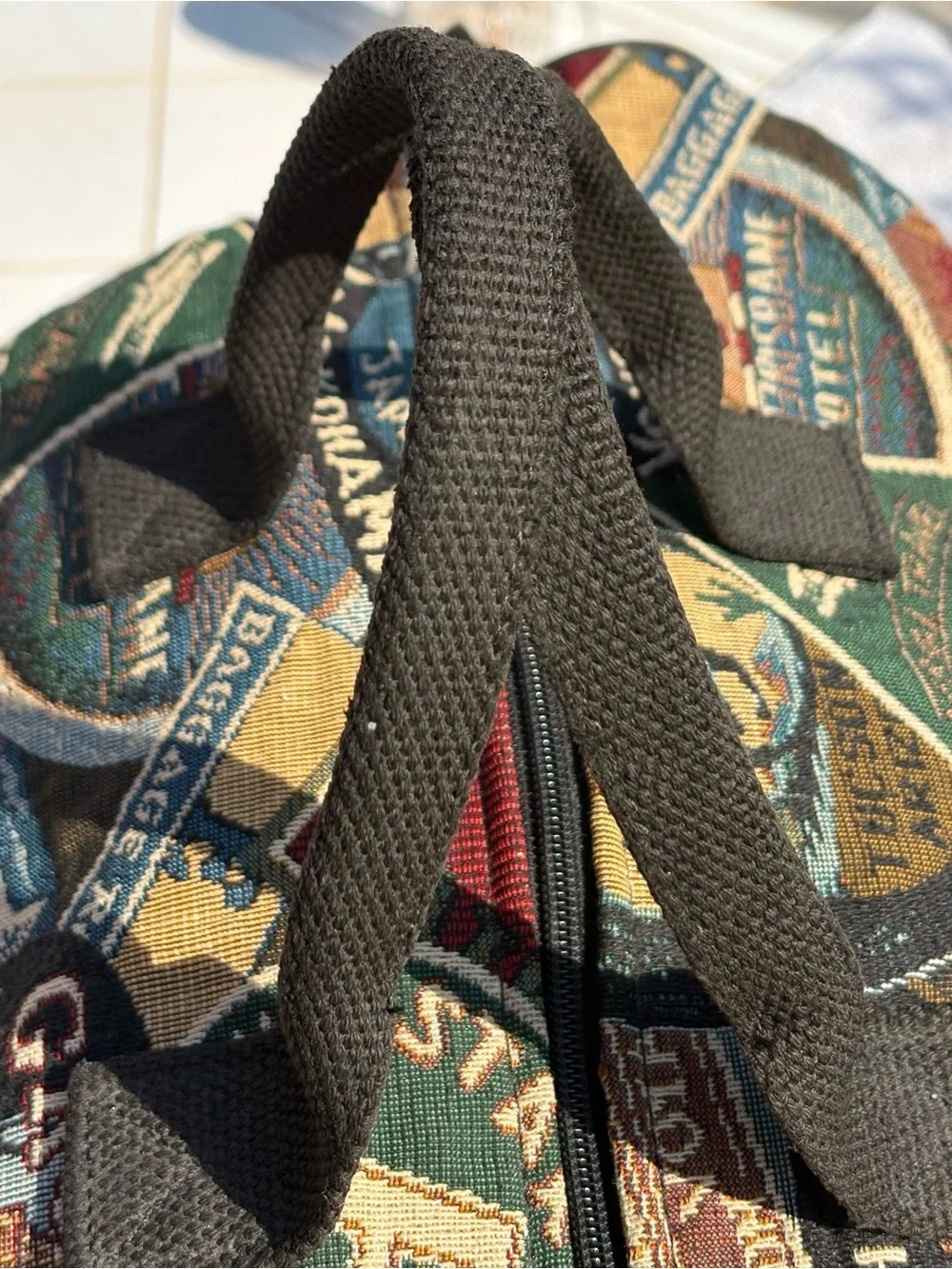 Multicolor Graphic Canvas Duffel Bag - Travel Weekender